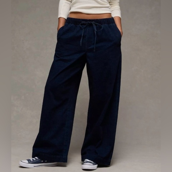 American Eagle Outfitters Denim - American Eagle Faded Black Dreamy Drape Cozy Low-Rise Baggy Wide Leg NWT Size XL